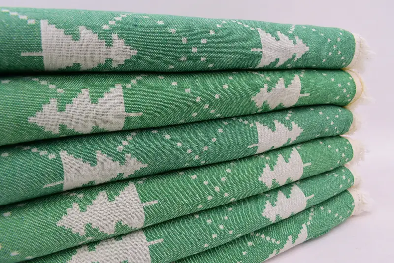 Quick-dry peshtemal, Bridesmaid Gift, 84x42 Cotton Christmas Patterned Towel, Absorbent Turkish towel, Spa Towel, Bachelor Party Favors - 5