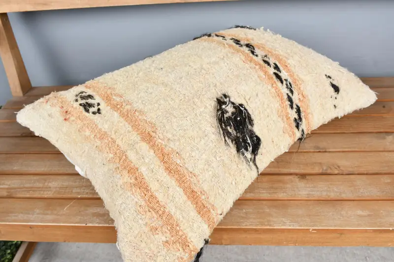 16x24 Beige Pillow Sham, Vintage Kilim Pillow, Home Decor Pillow, Turkish Rugs Pillow Cover, Boho Pillow, Meditation Pillow Sham, Pillow - 2