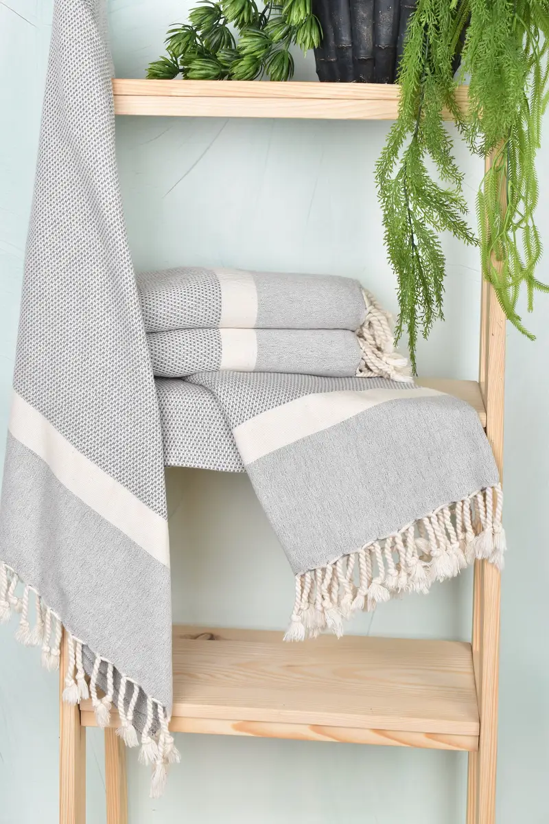 Valentines Day Gift For Her, Yoga Towel, Sand-free towel, Handmade Gift, Personalized Beach Towel, Gift Boxes Towel, 70x36 Cotton Striped Towel - 6