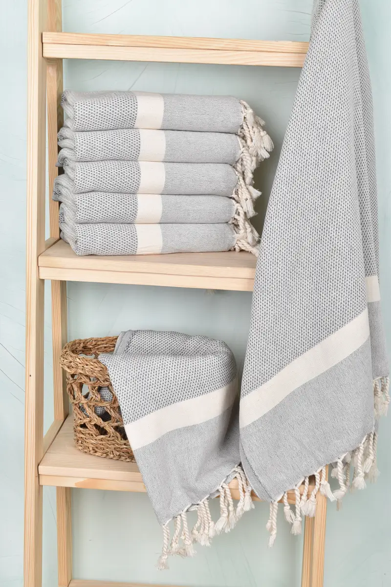 Valentines Day Gift For Her, Yoga Towel, Sand-free towel, Handmade Gift, Personalized Beach Towel, Gift Boxes Towel, 70x36 Cotton Striped Towel - 3