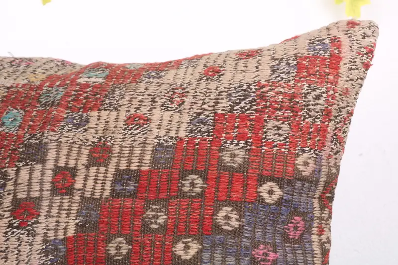 Lounge Throw Cushion Cover, 28x28 Red Pillow Sham, Cushion Cover, Handmade Kilim Cushion, Turkish Kilim Pillow, Vintage Kilim Pillow - 5