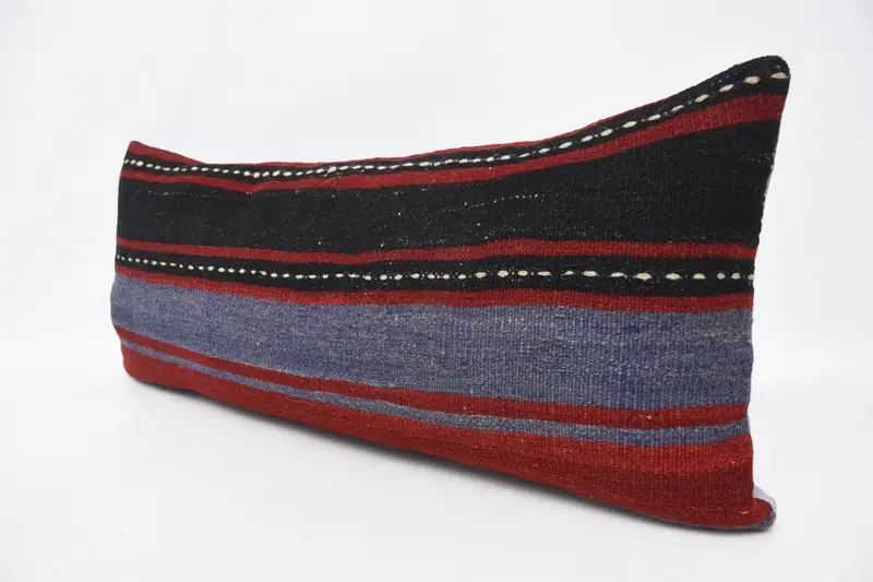 Boho Pillow Sham Cover, Southwestern Pillow, 16x36 Red Pillow Cover, Interior Designer Pillow, Cushion Case, Handmade Kilim Cushion - 4