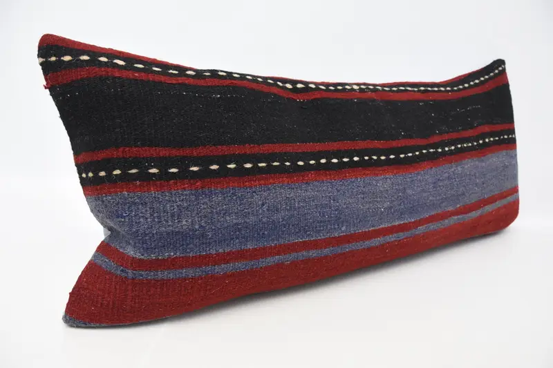 Boho Pillow Sham Cover, Southwestern Pillow, 16x36 Red Pillow Cover, Interior Designer Pillow, Cushion Case, Handmade Kilim Cushion - 3