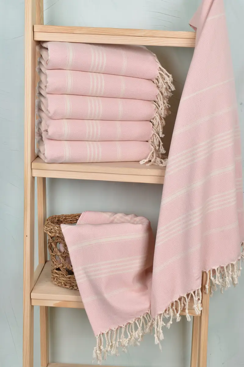 Organic Turkish towel, Xmas Gifts, Bridesmaid Gift Towel, Kids Beach Towel, Bachelorette Gifts, Handmade Turkish Towel, 70x40 Cotton Striped Towel - 3