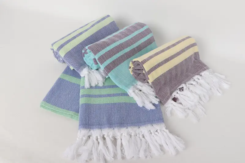 Bridesmaid Gift, Bachelorette Party Gifts, Grandma Gift, 64x40 Cotton Chevron Towel, Bridal Shower Gift, Fringed Turkish towel for poolside - 5