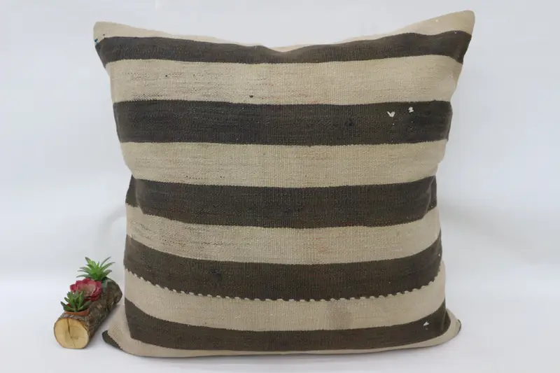 Turkish Kilim Pillow, Lounge Throw Pillow, Chair Pillow Cover, Kilim Pillow, Pillow, Ethnic Pillow, Throw Kilim Pillow, 32x32 Beige Cushion Cover - 1