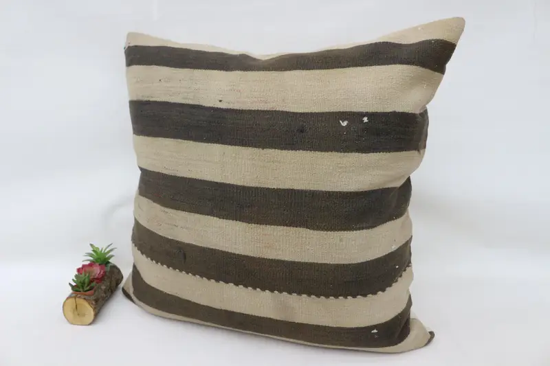 Turkish Kilim Pillow, Lounge Throw Pillow, Chair Pillow Cover, Kilim Pillow, Pillow, Ethnic Pillow, Throw Kilim Pillow, 32x32 Beige Cushion Cover - 5
