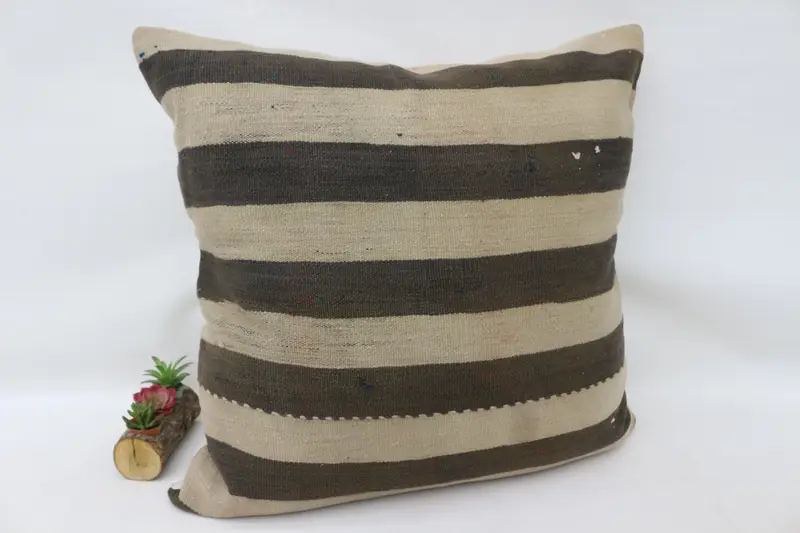 Turkish Kilim Pillow, Lounge Throw Pillow, Chair Pillow Cover, Kilim Pillow, Pillow, Ethnic Pillow, Throw Kilim Pillow, 32x32 Beige Cushion Cover - 3