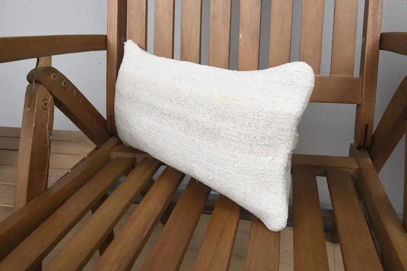 Cushion Case, Outdoor Bolster Pillow Case, Throw Kilim Pillow, Ethnical Kilim Rug Pillow, Custom Pillow Cover, 8x16 White Pillow, Vintage Pillow - 3