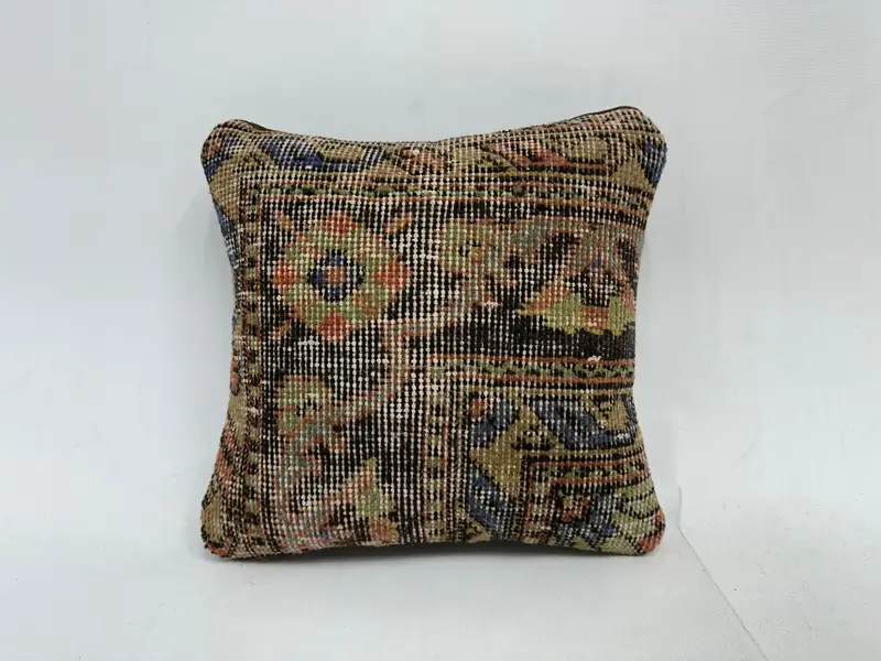 Personalized Gift Pillow Cushion Case, Gift Pillow, Pillow Sham, Office Chair Cushion, 12x12 Blue Pillow Sham, Kilim Cushion Sham, Pillow for Sofa - 1