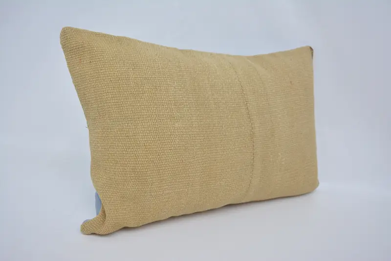Muted Cushion Cover, Pillow Sham, Authentic Pillow, Ethnical Kilim Rug Pillow, 16x24 Beige Pillow Case, Boho Pillow, Kilim Pillow - 3