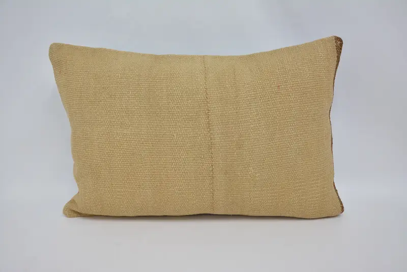 Muted Cushion Cover, Pillow Sham, Authentic Pillow, Ethnical Kilim Rug Pillow, 16x24 Beige Pillow Case, Boho Pillow, Kilim Pillow - 1