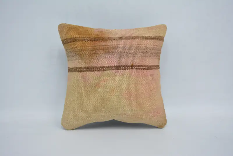 Geometric Embroidered Throw Pillow, 12x12 Inches Size Pillow - 1