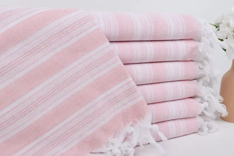 Gift For Wedding Day, Custom Towel, 70x40 Cotton Striped Towel, Merry Christmas Gifts, Lightweight towel, Yoga Towel, Lightweight Turkish towel - 1