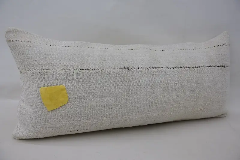 Throw Kilim Pillow, Pillow Sham, Kilim Pillow Cover, Handmade Kilim Cushion, Living Room Throw Cushion Case, 16x36 White Pillow Case - 3