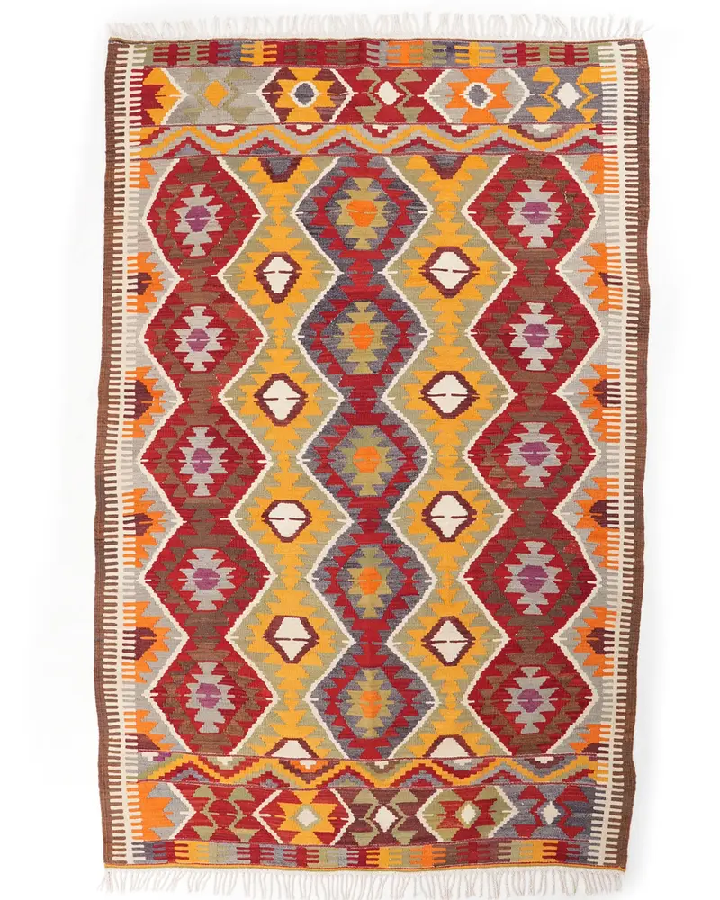 Alfombra Amarillo Vibrante, 5,1x8,3ft Color Sólido Elegancia