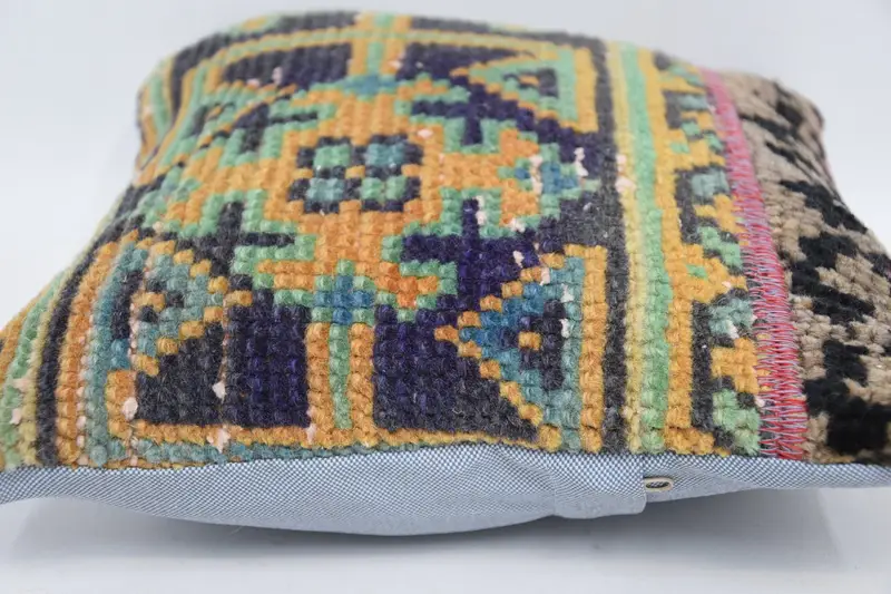 Kilim Pillow Cover, 12x12 Orange Cushion Case, Turkish Pillow, Cushion, Accent Throw Cushion Cover, Throw Kilim Pillow, Pet Cushion Cover - 5