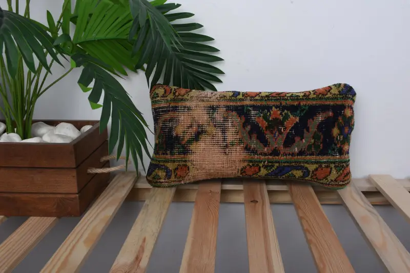 Home Decor Pillow, 8x16 Blue Cushion Case, Cushion, Vintage Kilim Pillow, Living Room Throw Cushion, Vintage Pillow - 1