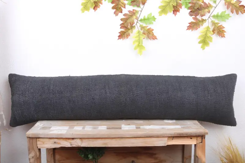 Vintage Throw Cushion, Traditional Cushion Case, Kilim Cushion Sham, Pillow, Antique Pillows, 12x48 Gray Pillow, Home Decor Pillow - 2