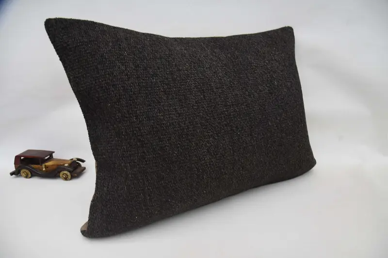 Cushion Case, Kilim Cushion Sham, Home Decor Pillow, Pillow for Couch, Decorative Throw Cushion Cover, 20x28 Brown Cushion Cover - 3