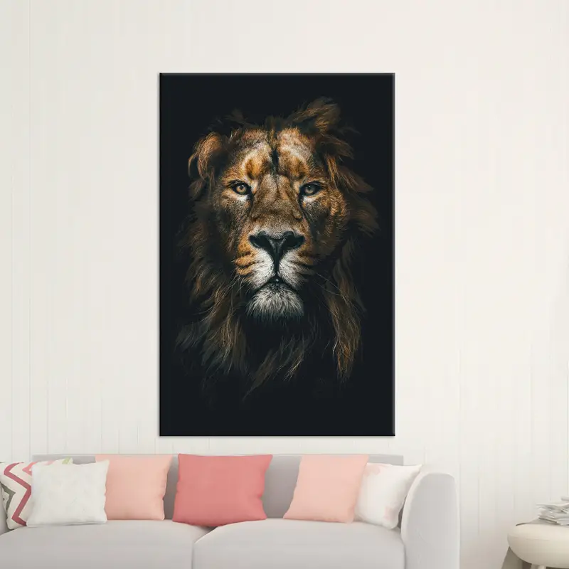 Elegant Lion King Canvas Print for Man Cave Decor