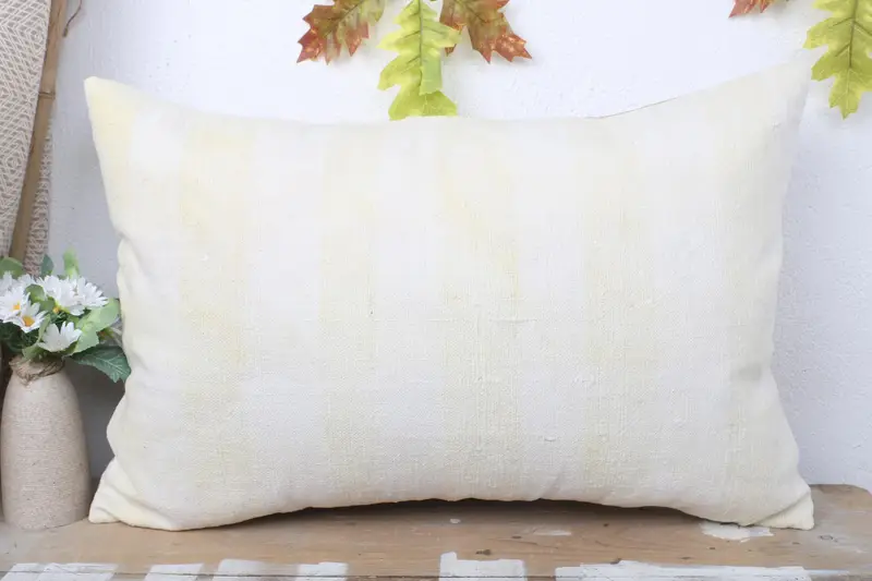 Decorative Throw Cushion Case, Cushion, Vintage Kilim Throw Pillow, Throw Kilim Pillow, Accent Pillow Sham, 16x24 Beige Pillow Case, Pillow for Sofa - 2