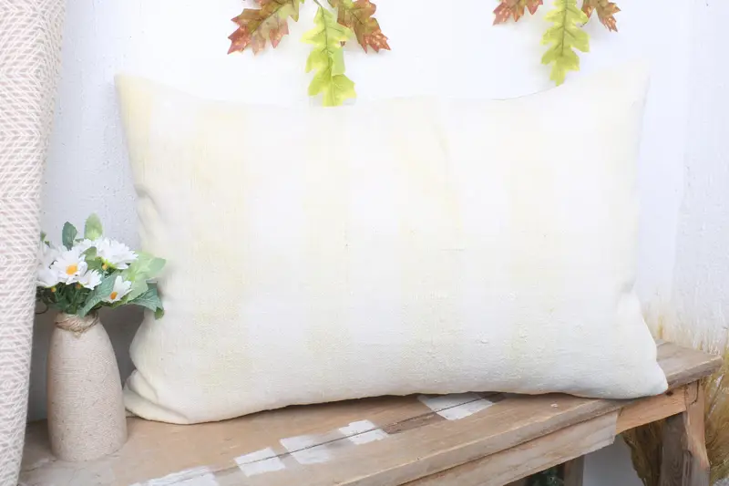Decorative Throw Cushion Case, Cushion, Vintage Kilim Throw Pillow, Throw Kilim Pillow, Accent Pillow Sham, 16x24 Beige Pillow Case, Pillow for Sofa - 4