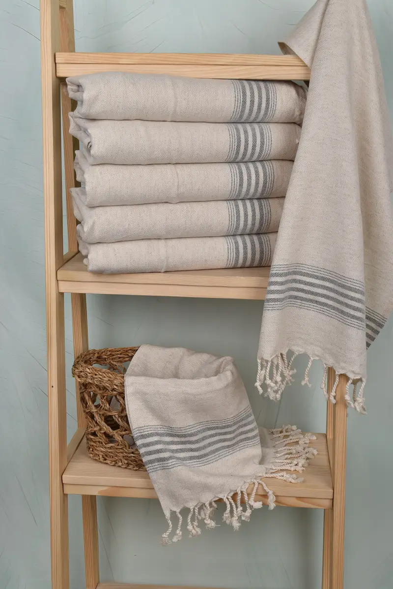 Turkish Hand Towel, 36x18 Linen Striped Towel, Wedding For Favor, Monogrammed Hand Towel, Best Friend Wedding Gift, Gifts For Him, Custom Hand Towel - 3
