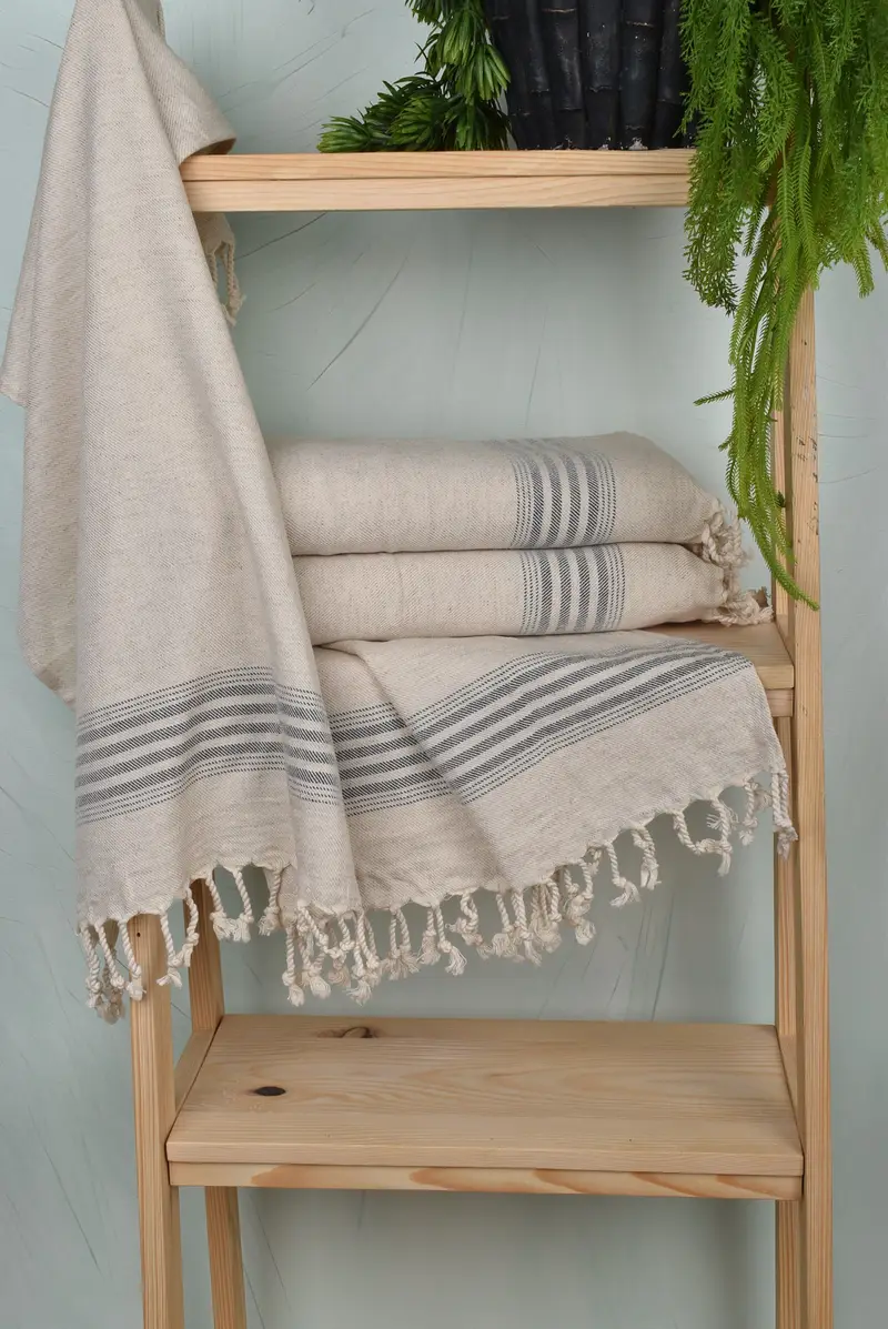 Turkish Hand Towel, 36x18 Linen Striped Towel, Wedding For Favor, Monogrammed Hand Towel, Best Friend Wedding Gift, Gifts For Him, Custom Hand Towel - 6