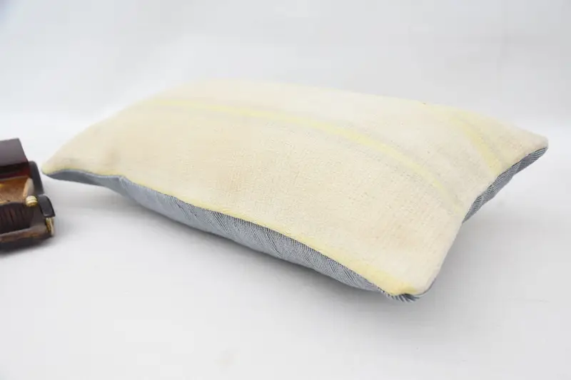 Pillow Case, 12x20 Beige Cushion Cover, Decorative Bolster Cushion, Vintage Kilim Pillow, Ottoman Pillow Cover, Kilim Pillow, Throw Kilim Pillow - 6