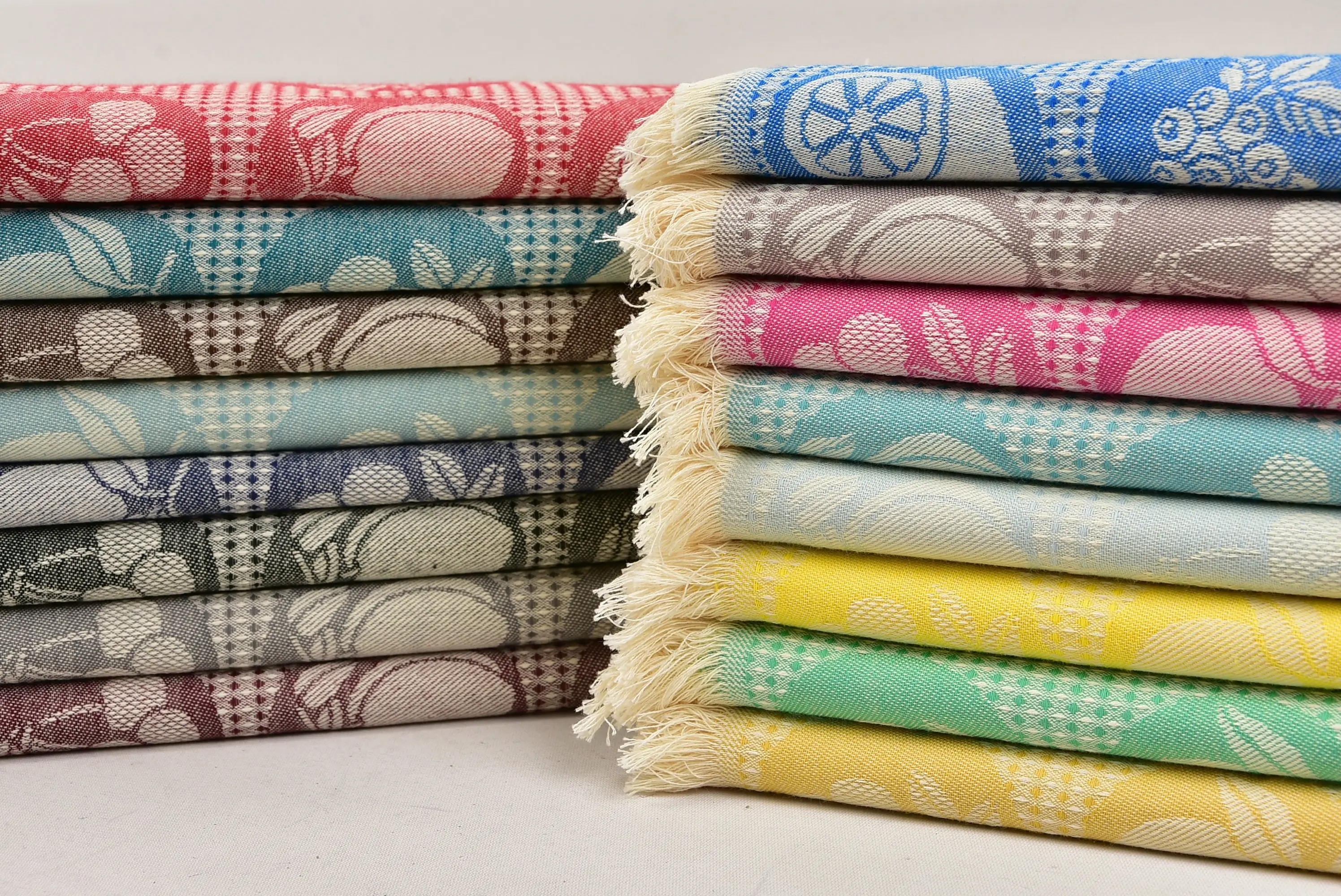 Turkish Towel Fruits Patterned, Cotton, Beige, 20x28 Inches - 1