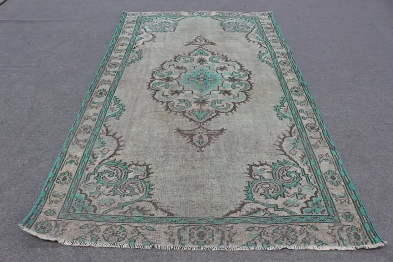 Alfombra Patchwork verde y marrón, 9x8,96 ft Chic Decor