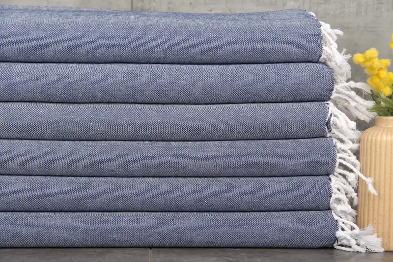 Personalized Dish Towel Navy Organic Cotton Solid, 24x36 Inches