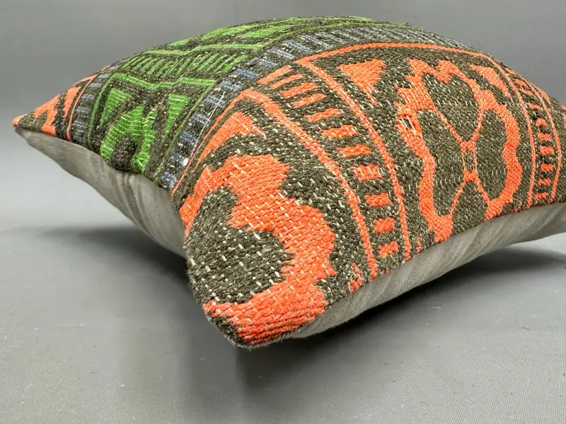 Vintage Pillow, Tribal Pillow Cover, 18x18 Green Pillow, Gift Pillow, Boho Pillow, Cushion, Armchair Pillow Cover, Aztec Cushion, Aztec Pillow Case - 6