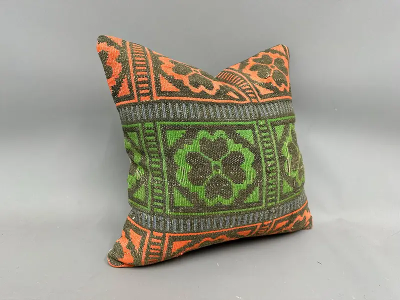 Vintage Pillow, Tribal Pillow Cover, 18x18 Green Pillow, Gift Pillow, Boho Pillow, Cushion, Armchair Pillow Cover, Aztec Cushion, Aztec Pillow Case - 2