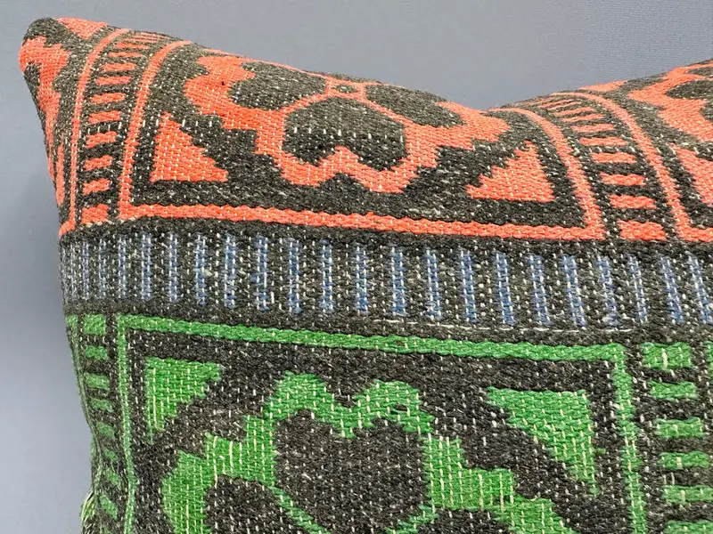 Vintage Pillow, Tribal Pillow Cover, 18x18 Green Pillow, Gift Pillow, Boho Pillow, Cushion, Armchair Pillow Cover, Aztec Cushion, Aztec Pillow Case - 5