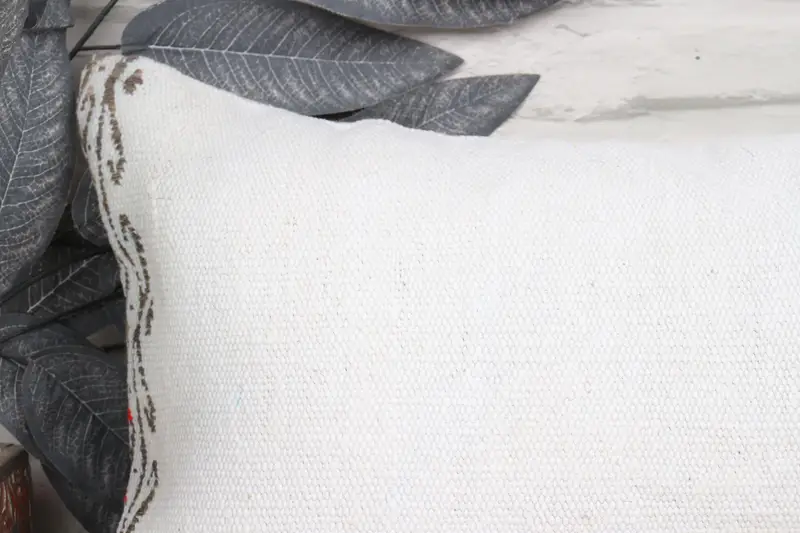 Pillow Cover, 12x24 White Pillow Cover, Outdoor Throw Pillow Cover, Throw Kilim Pillow, Seat Pillow Cover, Kilim Cushion Sham, Vintage Pillow - 2