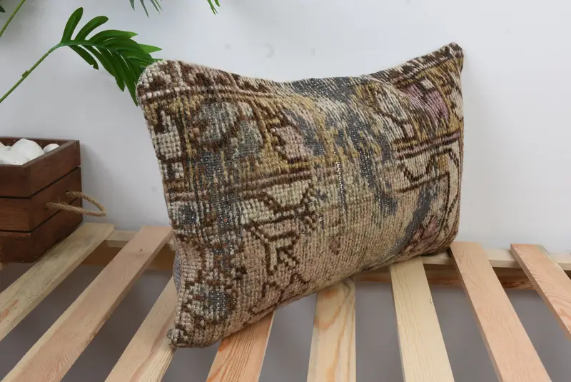 Southwestern Cushion Case, 12x20 Purple Pillow Case, Pillow for Sofa, Cushion, Home Decor Pillow, Handmade Kilim Cushion, Aesthetic Pillow Sham - 5