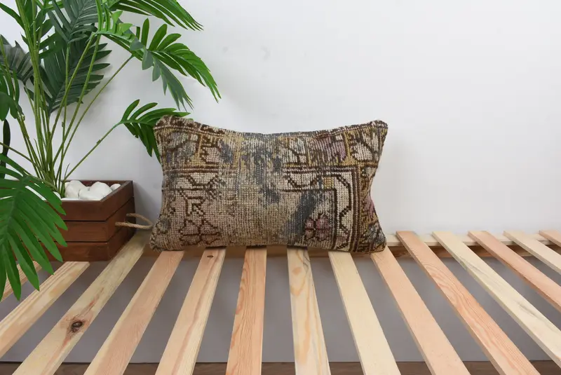 Southwestern Cushion Case, 12x20 Purple Pillow Case, Pillow for Sofa, Cushion, Home Decor Pillow, Handmade Kilim Cushion, Aesthetic Pillow Sham - 1
