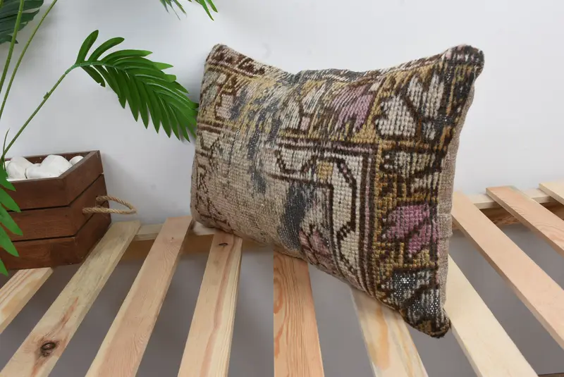 Southwestern Cushion Case, 12x20 Purple Pillow Case, Pillow for Sofa, Cushion, Home Decor Pillow, Handmade Kilim Cushion, Aesthetic Pillow Sham - 6