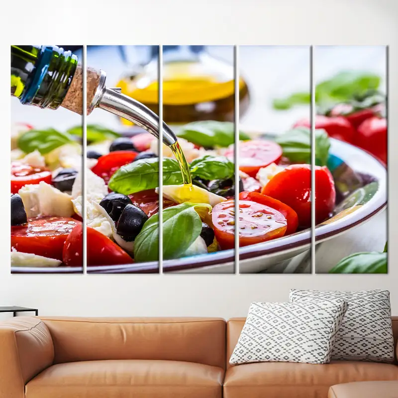 Salad Canvas, Colorful Salad Wall Decor, Tomato Wall Art, Kitchen Decor, Food Canvas Art, Healty Food Wall Decor, Canvas Wall Art, - 2