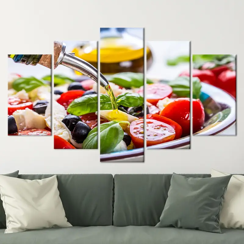 Salad Canvas, Colorful Salad Wall Decor, Tomato Wall Art, Kitchen Decor, Food Canvas Art, Healty Food Wall Decor, Canvas Wall Art, - 3