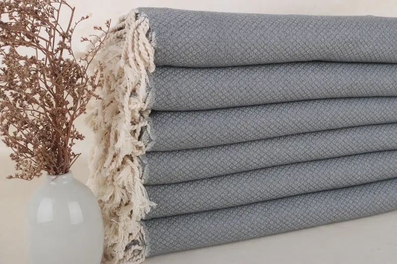 Personalized Beach Towel, Dark Gray Geometric, 38x63 Inches