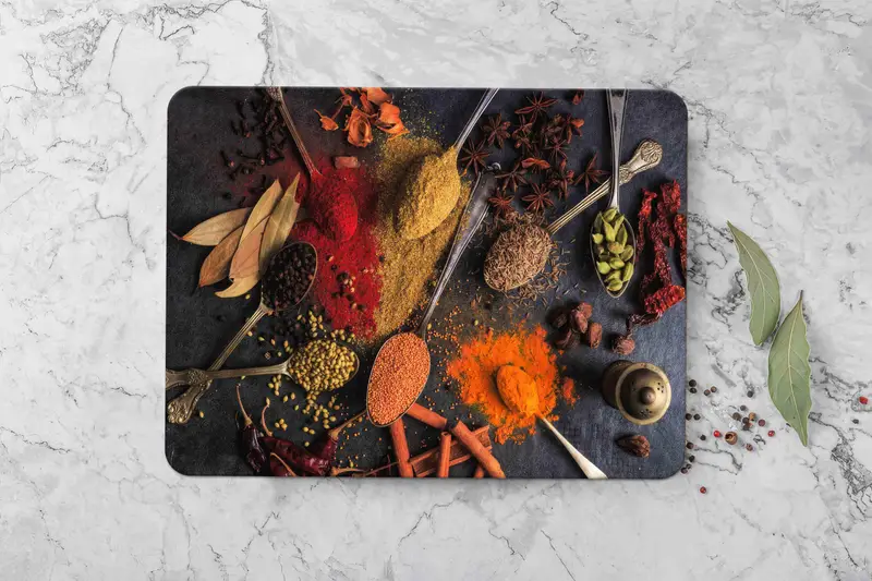 Tabla de cortar de vidrio estampada, colorida y antideslizante, esencial para la cocina