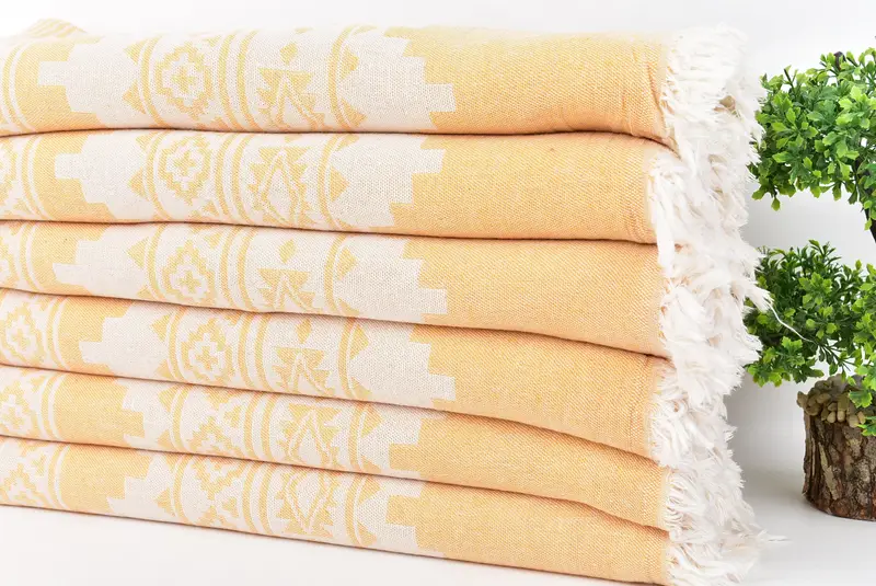 Absorbent towel, Personalized Gift, Yoga Towel, Valentines Gift, Housewarming Gift, 70x36 Linen Aztec Towel, Soft and absorbent Turkish towel - 3