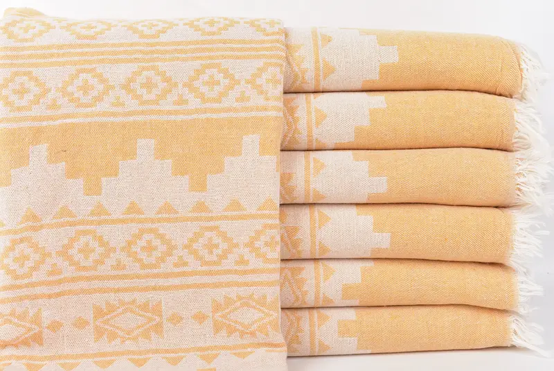 Absorbent towel, Personalized Gift, Yoga Towel, Valentines Gift, Housewarming Gift, 70x36 Linen Aztec Towel, Soft and absorbent Turkish towel - 1