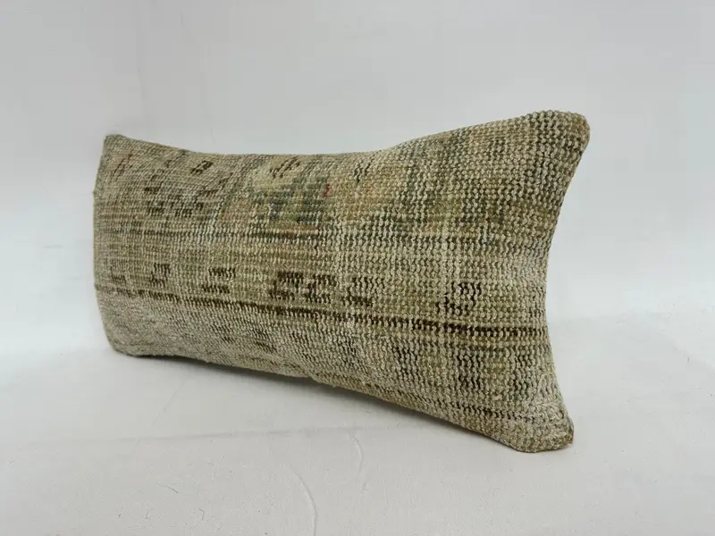 Türkischer Kissen, 10x20 beige Kissenbezug, Kissenbezug, Luxuskissenbezug, Vintage Kilim -Kissen, Kilim -Kissenschein - 3