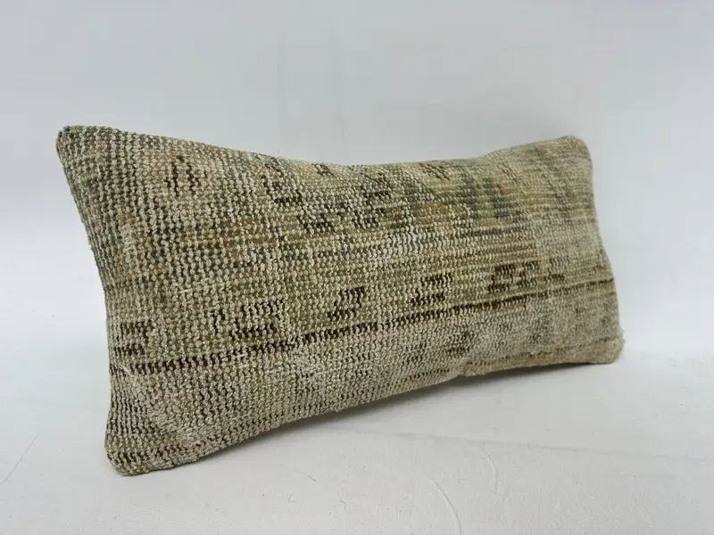 Türkischer Kissen, 10x20 beige Kissenbezug, Kissenbezug, Luxuskissenbezug, Vintage Kilim -Kissen, Kilim -Kissenschein - 2