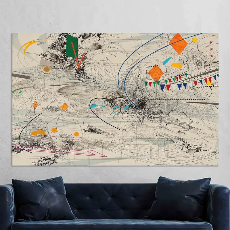 Vibrant Boho Canvas: Abstract Art for Trendy Home Decor