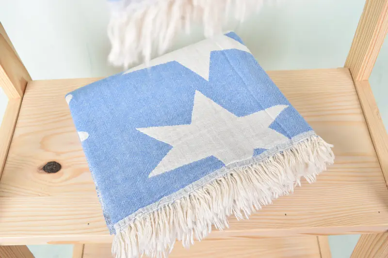 Turkish beach towel, Embroidered Towel, Turkish Bath Towel Set, Monogrammed Beach Towel, Home Decor Towel, 68x36 Cotton Star Design Towel, Gym Towel - 6